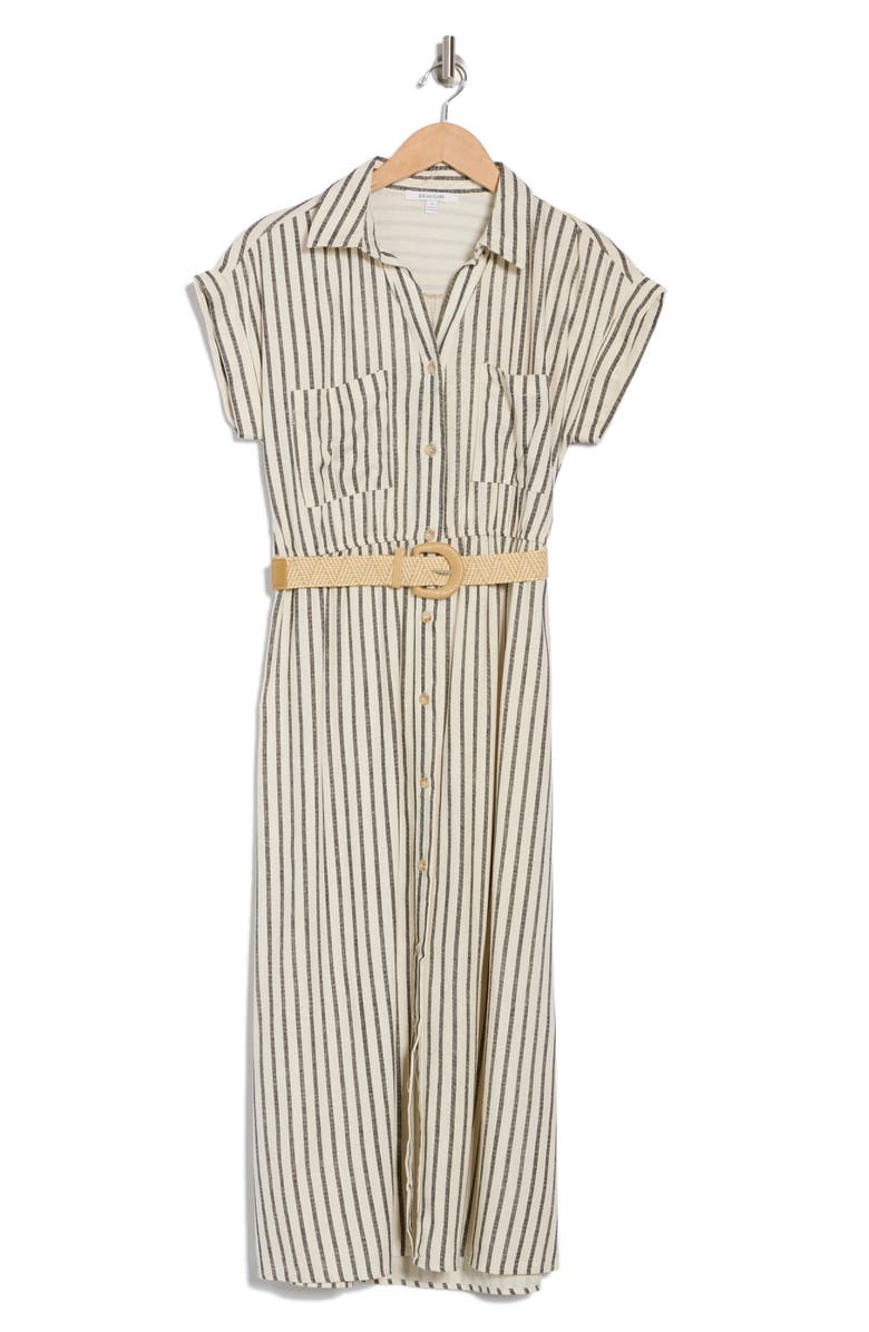 Striped Belted Shirtdress