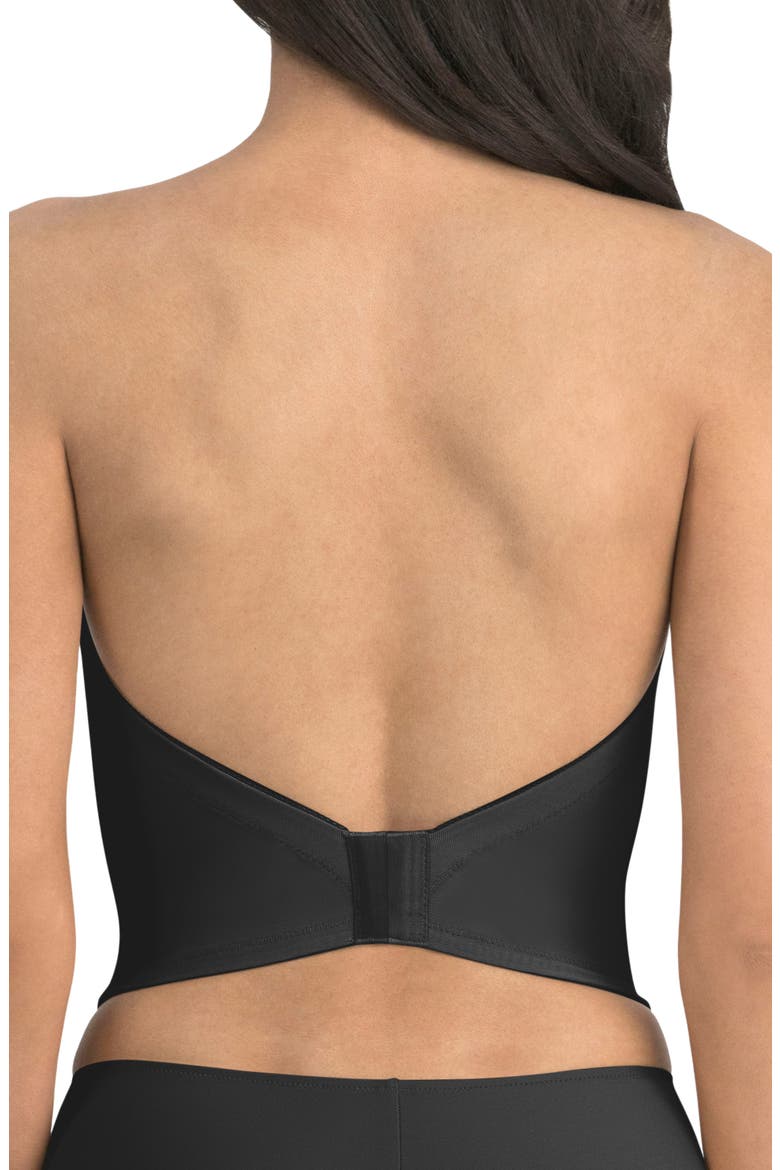 Brie Backless Strapless Bustier, Alternate, color, BLACK