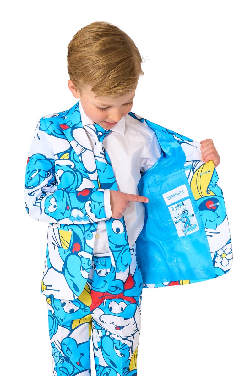 OppoSuits Kids' The Smurfs Two-Piece Suit & Tie Set, Alternate, color, Miscellaneous