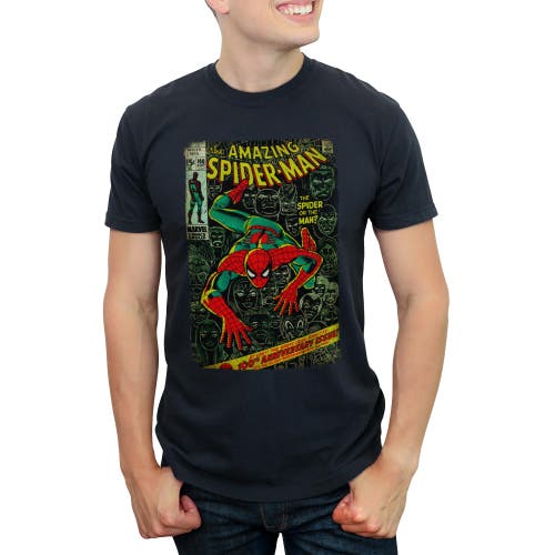 Marvel: Spider-man Marvel Spider-man The Amazing Spider-man Classic Comic Book Cover Graphic T-shirt In Black