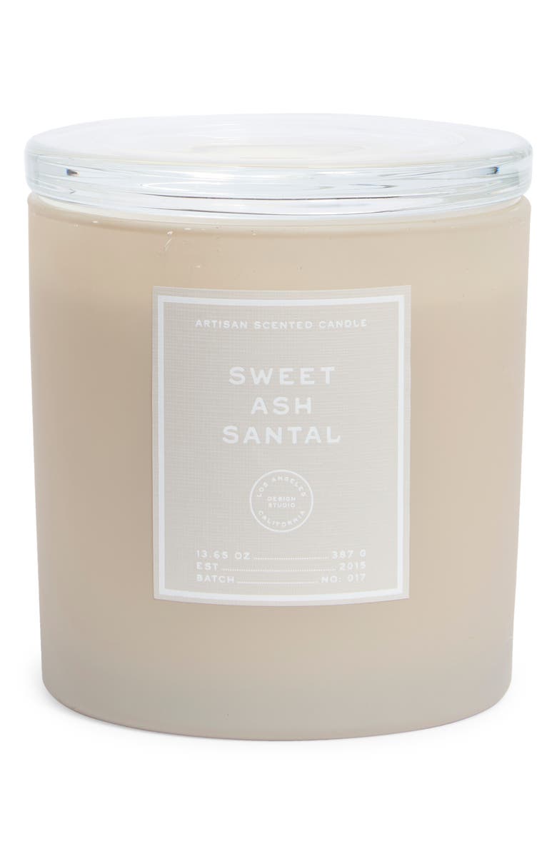 PORTOFINO CANDLES Sweet Ash Santal Glass Jar Candle, Main, color, Sweet Ash Santal