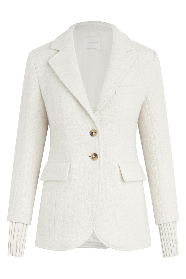 The City Layered Tweed Blazer, Alternate, color, WHITE BOUCLE