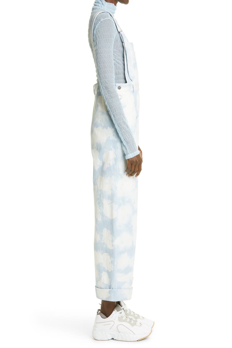 Print Denim Overalls, Alternate, color, LIGHT BLUE