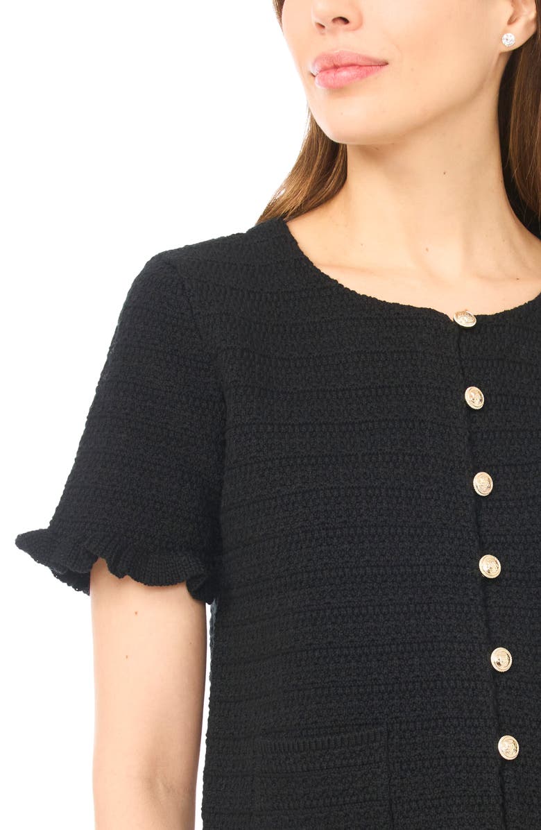 CeCe Short Sleeve Cotton Blend Cardigan, Alternate, color, 