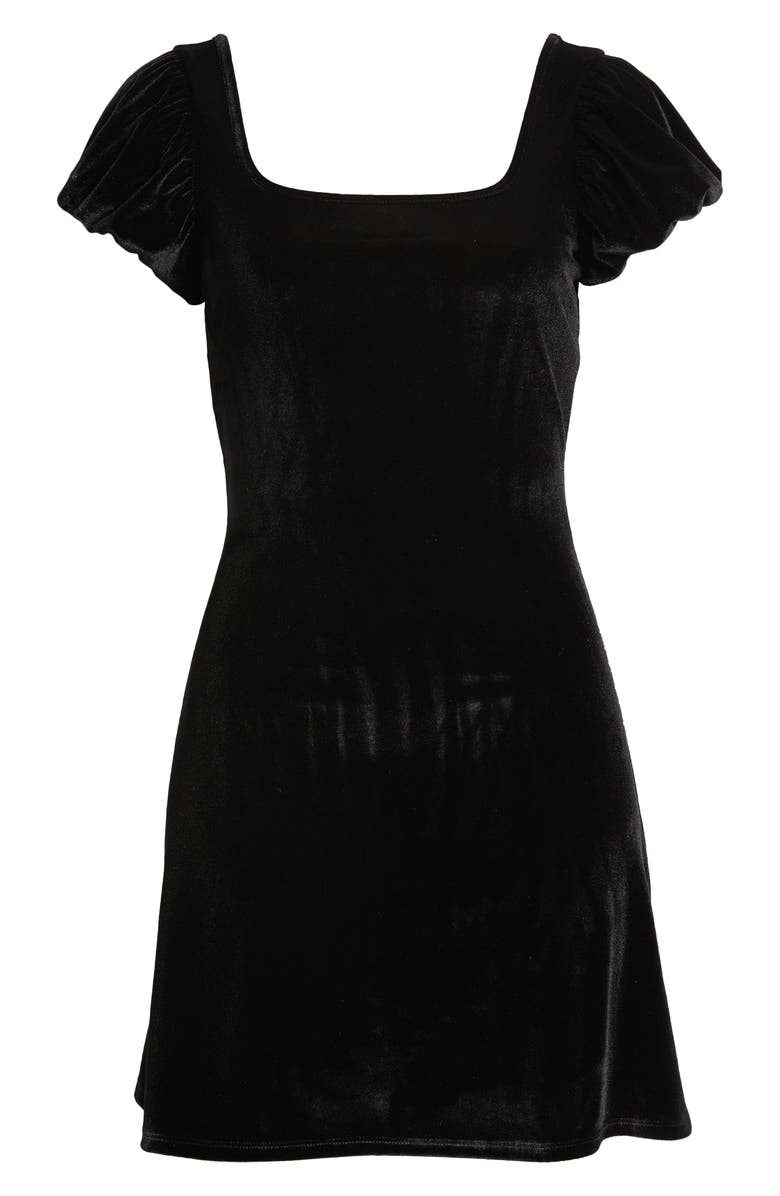 BP. Puff Sleeve Velour Minidress, Alternate, color,