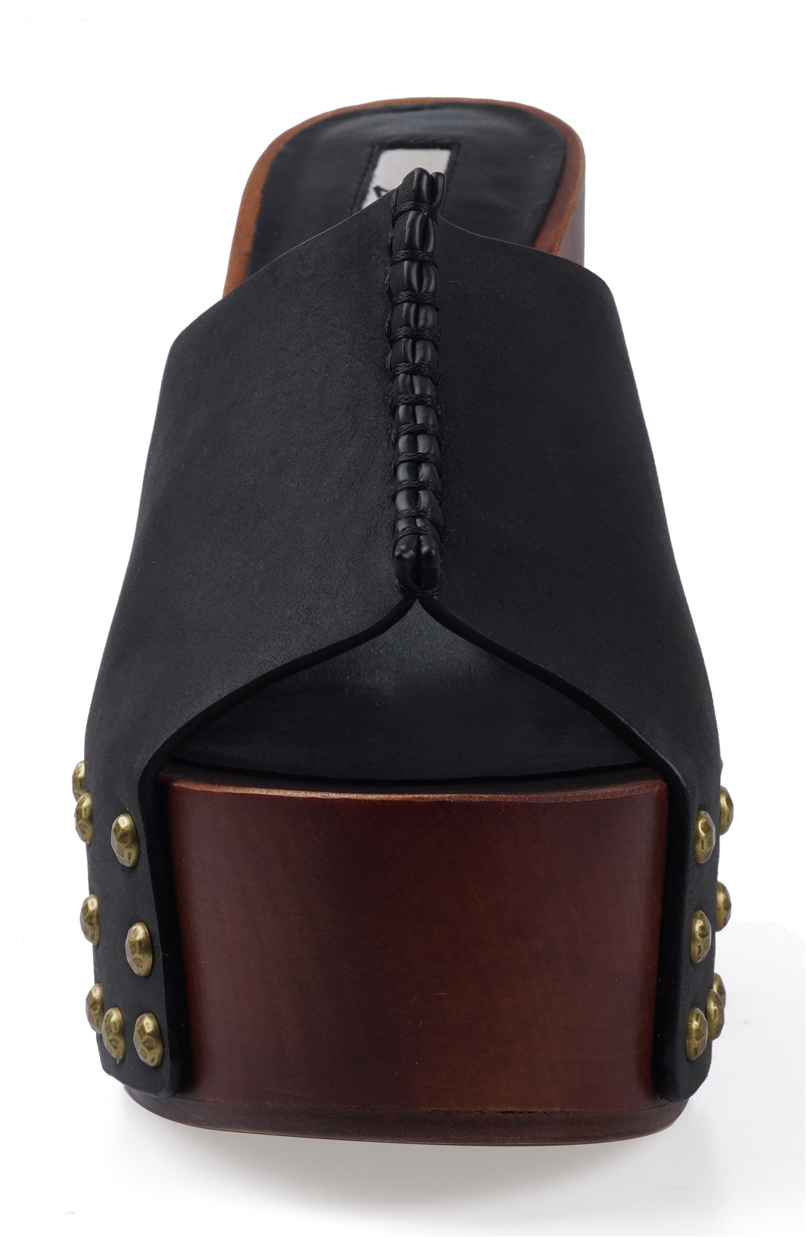 ZIGI Yama Platform Slide Sandal, Alternate, color, Black Leather