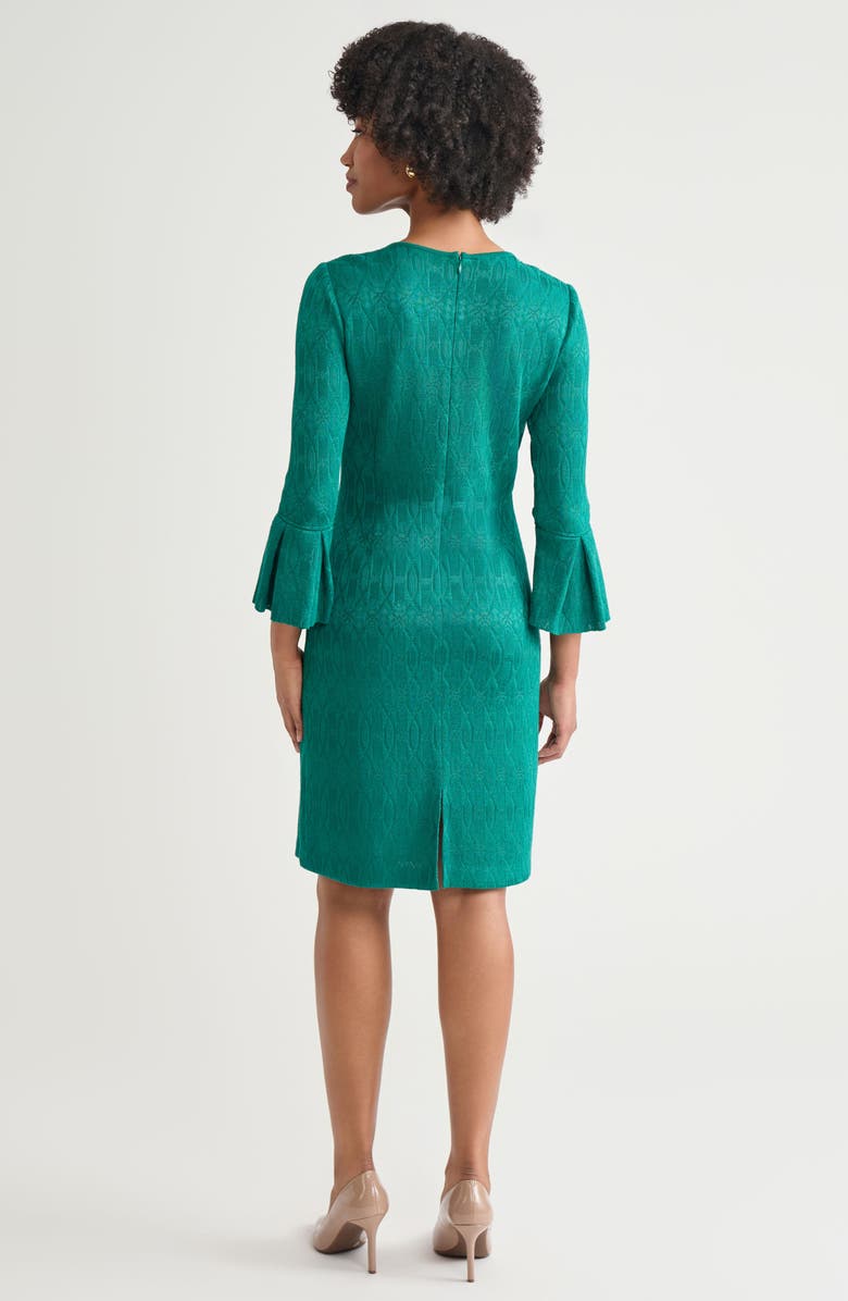 Ming Wang Tonal Multi-Stitch Sheath Dress, Alternate, color, Everest