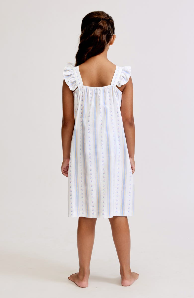 Petite Plume Clara Cottage Stripe Nightgown, Alternate, color, White