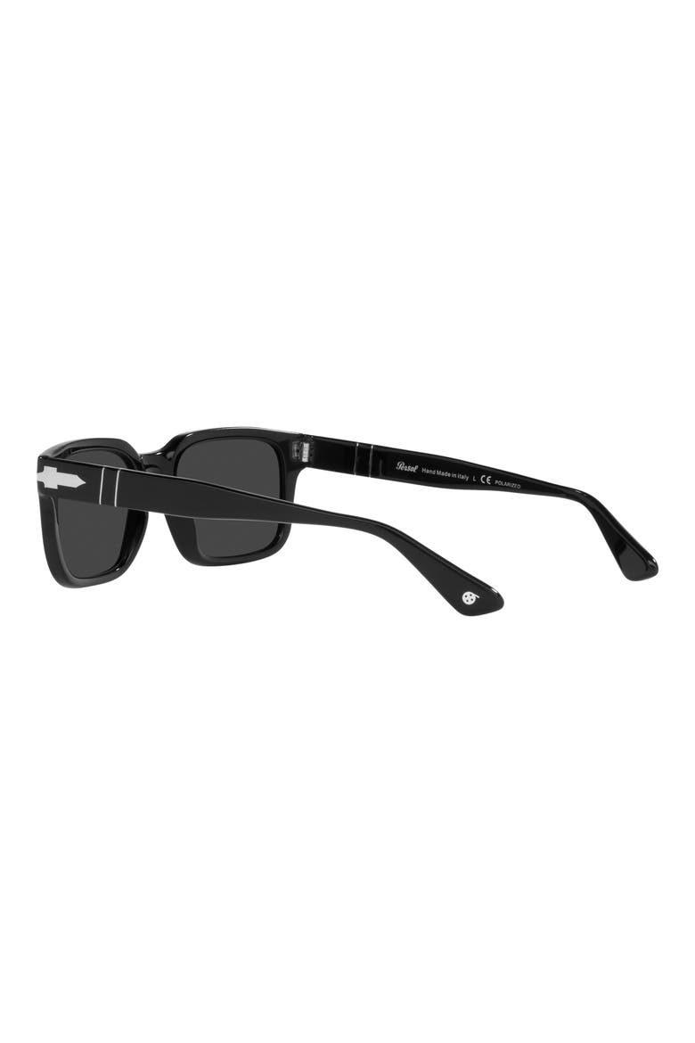 53mm Polarized Rectangular Sunglasses, Alternate, color, BLACK