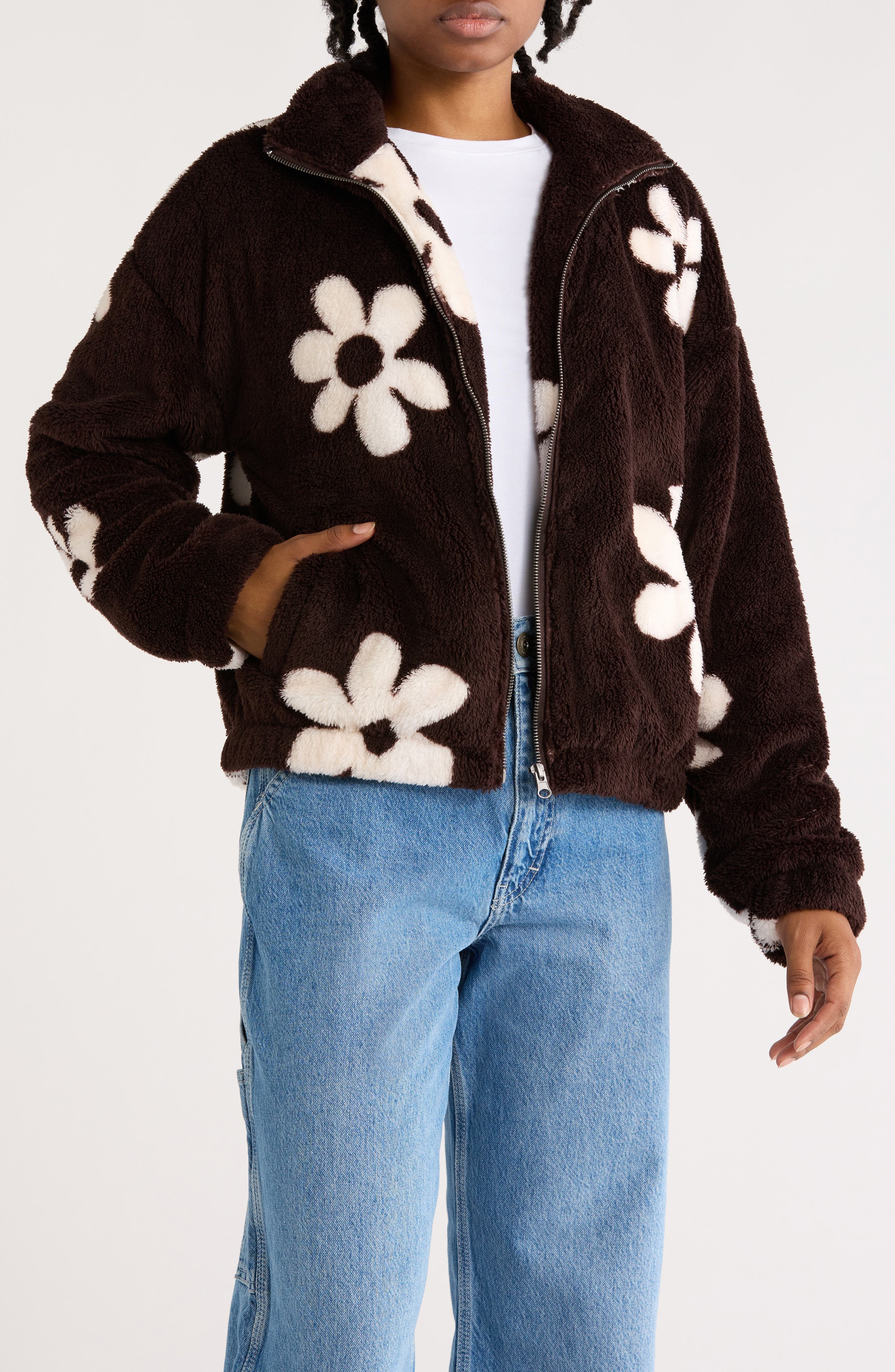 Thread & Supply Printed Faux Shearling Jacket