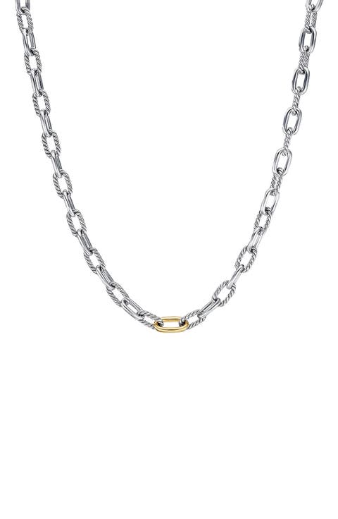 DY Madison® Chain Necklace in Sterling Silver with 18K Gold, 8.5mm