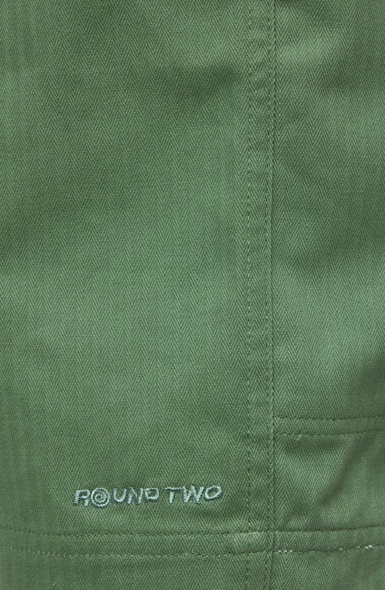 Round Two Cotton Herringbone Cargo Shorts, Alternate, color, Olive