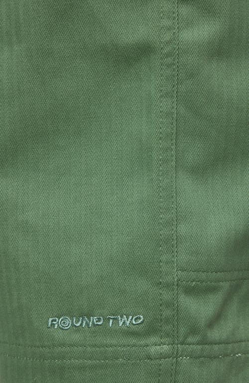 Round Two Cotton Herringbone Cargo Shorts