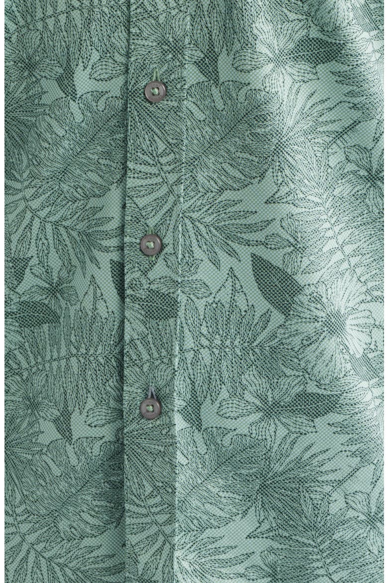 San Lucio Villa Evora IslandZone® Knit Short Sleeve Cotton Blend Button-Up Shirt, Alternate, color, OXIDIZE METAL