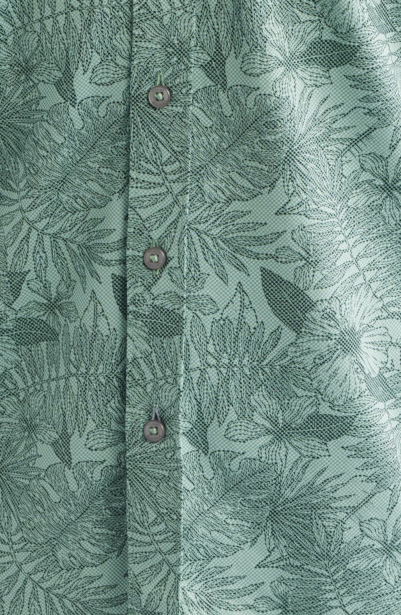 Tommy Bahama San Lucio Villa Evora IslandZone<sup>®</sup> Knit Short Sleeve Cotton Blend Button-Up Shirt, Alternate, color, Oxidize Metal