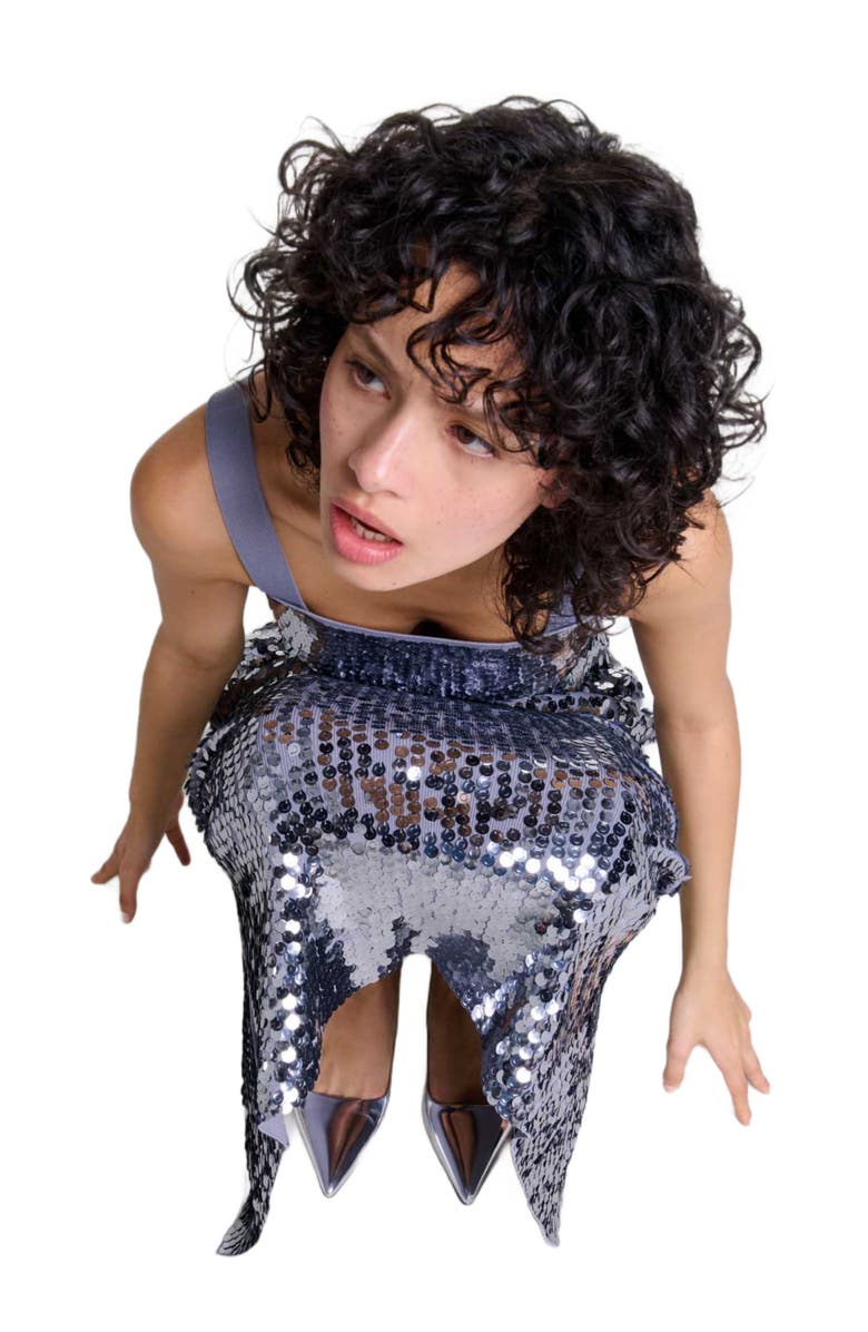 maje Sequinned knit top, Alternate, color, 