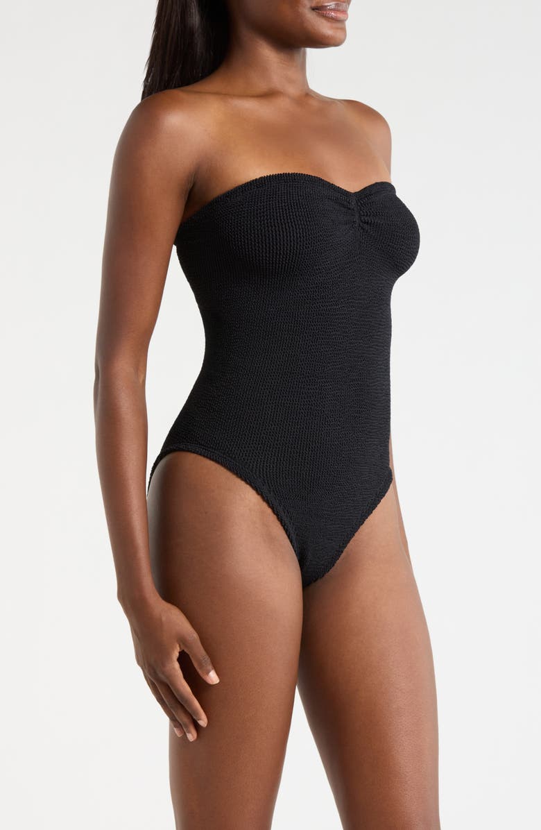 Hunza G Brooke Strapless One-Piece Swimsuit, Alternate, color, Black