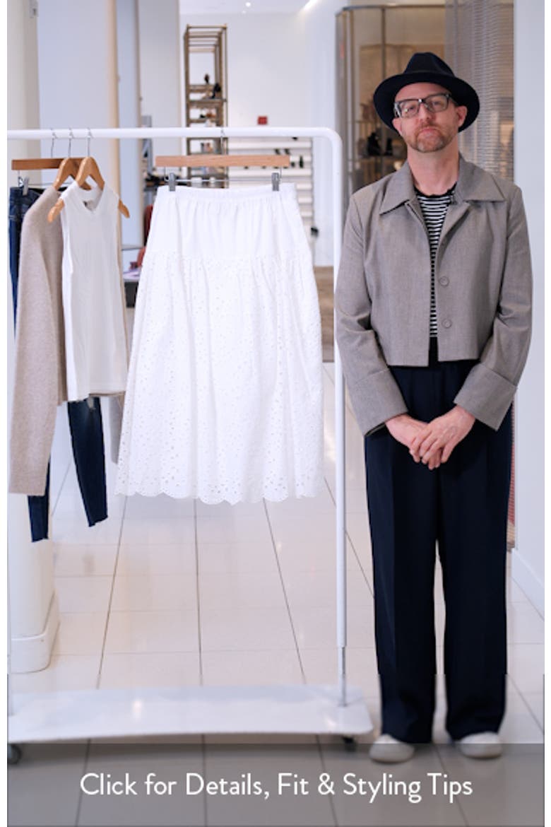 Eyelet Embroidery A-Line Cotton Skirt video