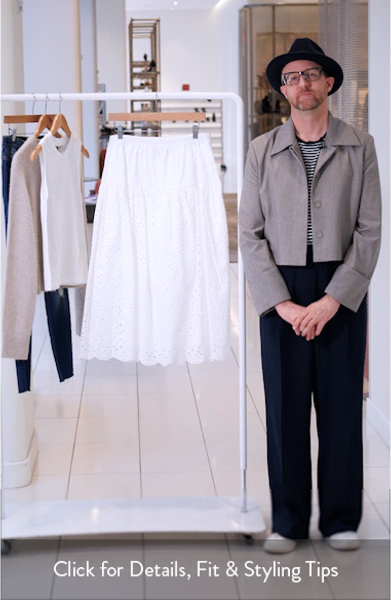 Eyelet Embroidery A-Line Cotton Skirt, sales video thumbnail