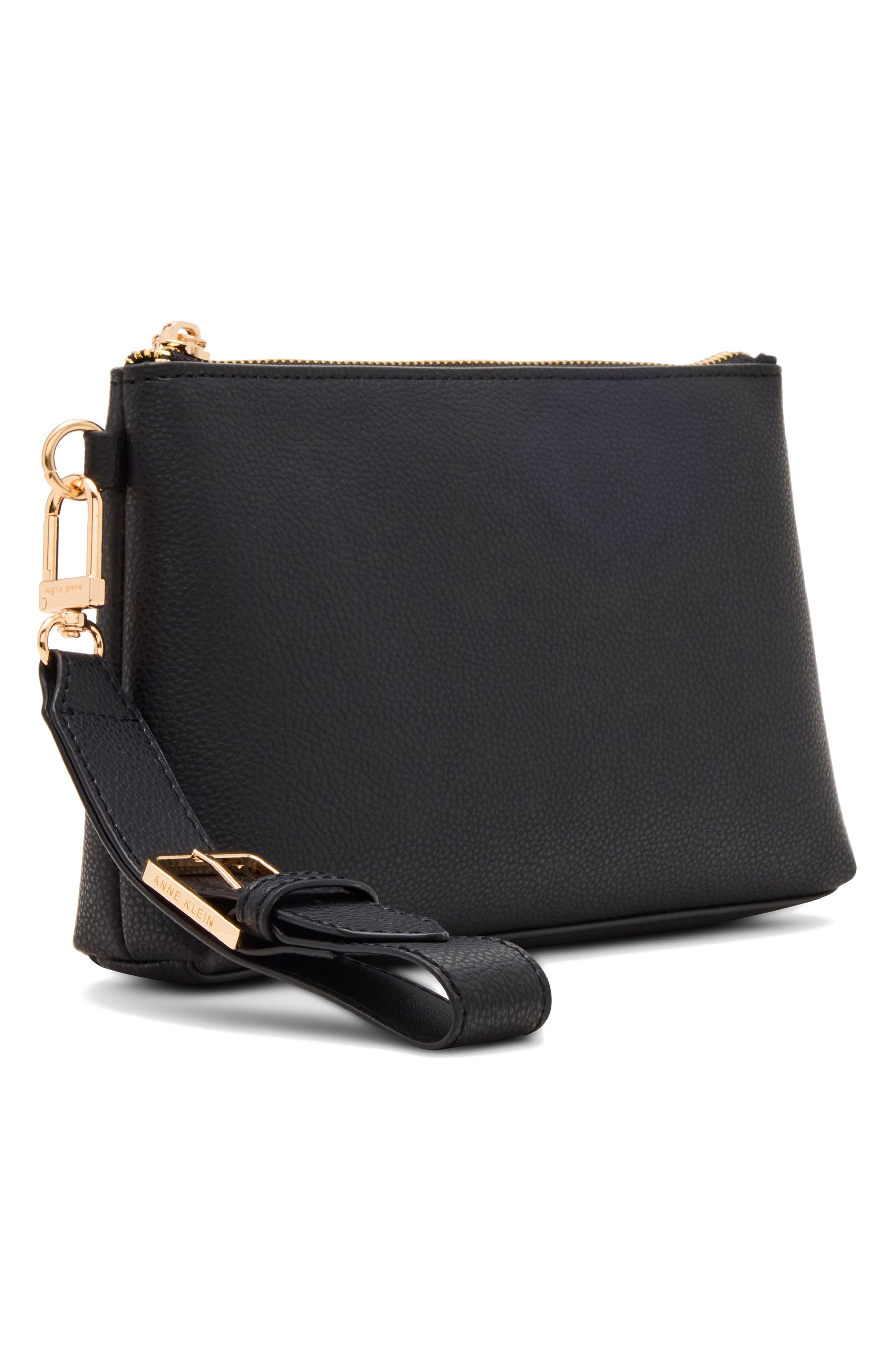 Anne Klein Large Wrist Pouch, Alternate, color, Black
