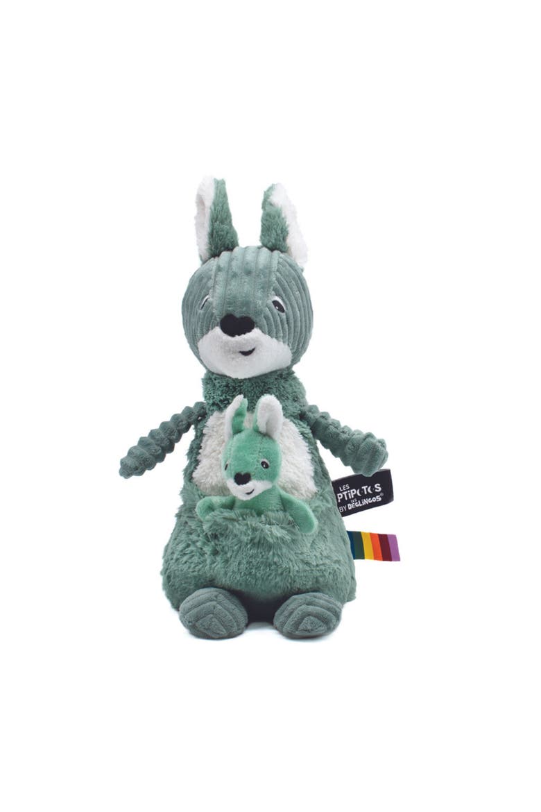 Kangaroo Mom & Her Baby - Secret Keeper Plush Toy, Eco-Friendly, Soft & Washable, Alternate, color, Green