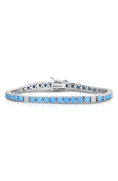 Faux Turquoise Tennis Bracelet