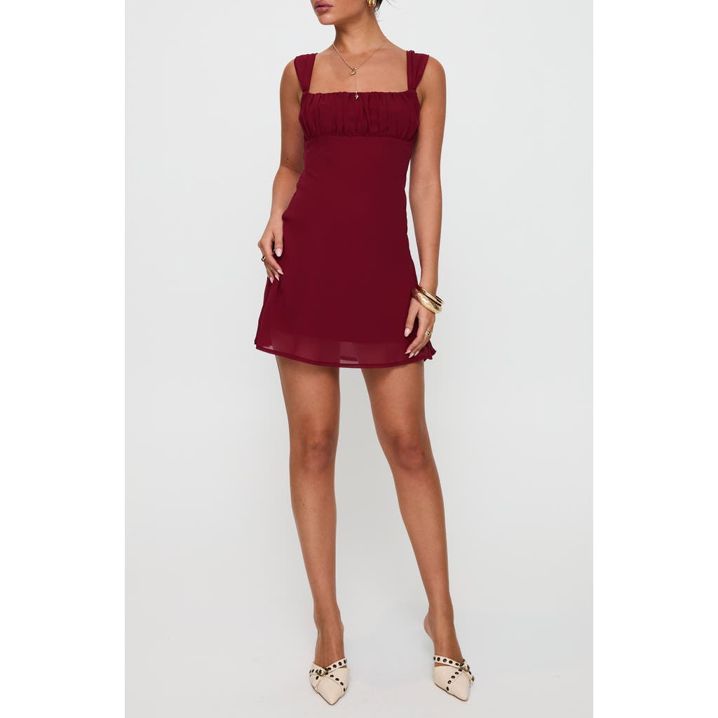 Princess Polly Solasta Square Neck Minidress In Red