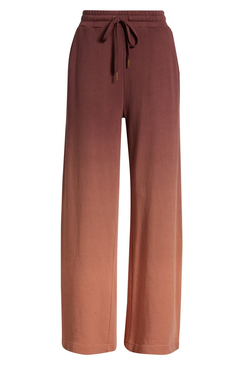 Ombré Dip Dye Drawstring Lounge Pants, Alternate, color, MERLOT
