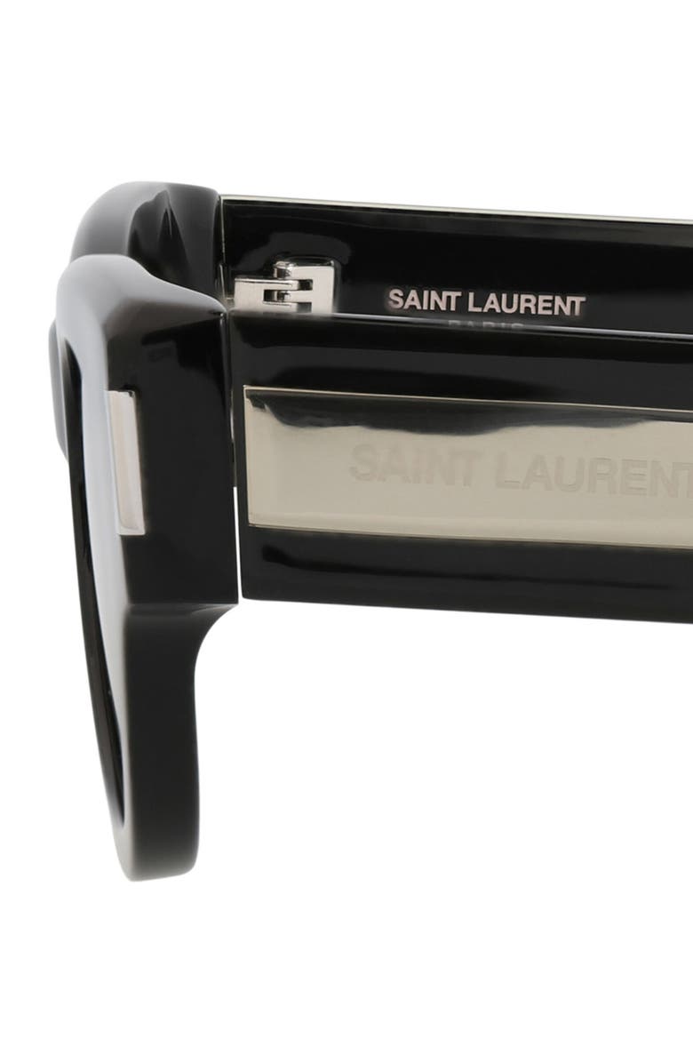Saint Laurent 49mm Round Sunglasses, Alternate, color, Black Crystal Grey