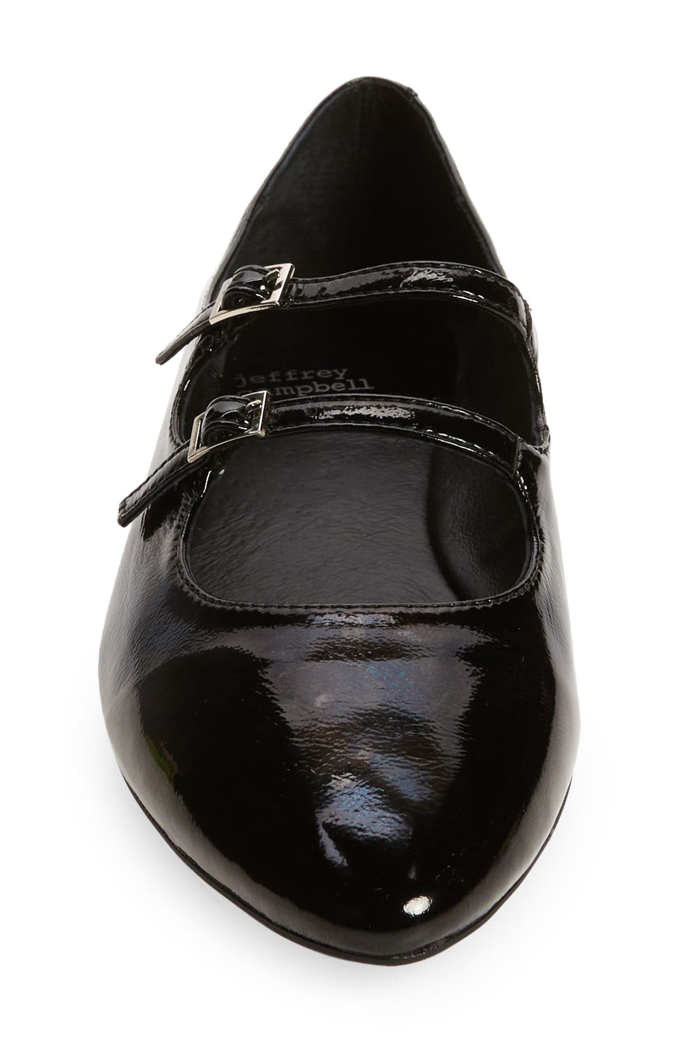 Satine Double Strap Mary Jane Flat, Alternate, color, BLACK