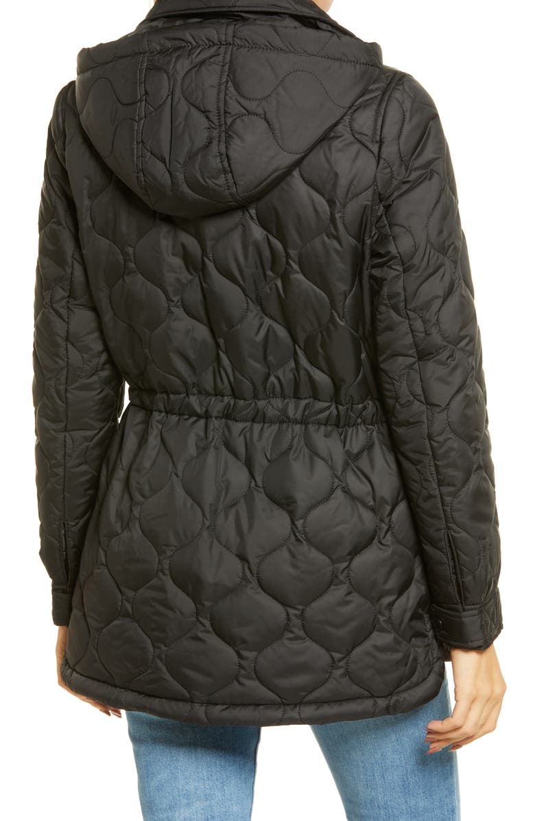 French Connection Onion Quilted Hooded Coat, Alternate, color,