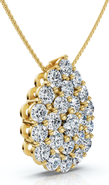 Bliss Diamond 2Ct Diamond Pear Shape Pave Pendant 14k Gold Necklace Lab Grown