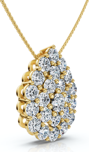 Bliss Diamond 2Ct Diamond Pear Shape Pave Pendant 14k Gold Necklace Lab Grown