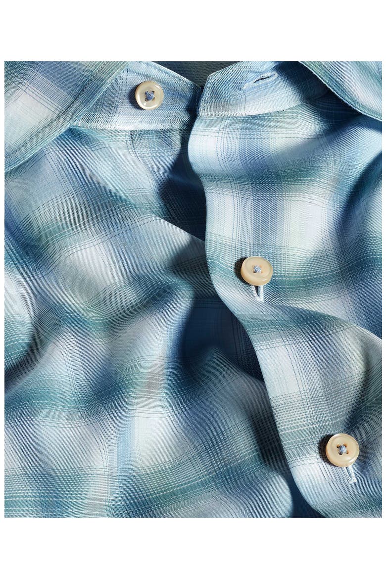Ombré Twill Check Sport Shirt, Alternate, color, BLUE/ GREEN
