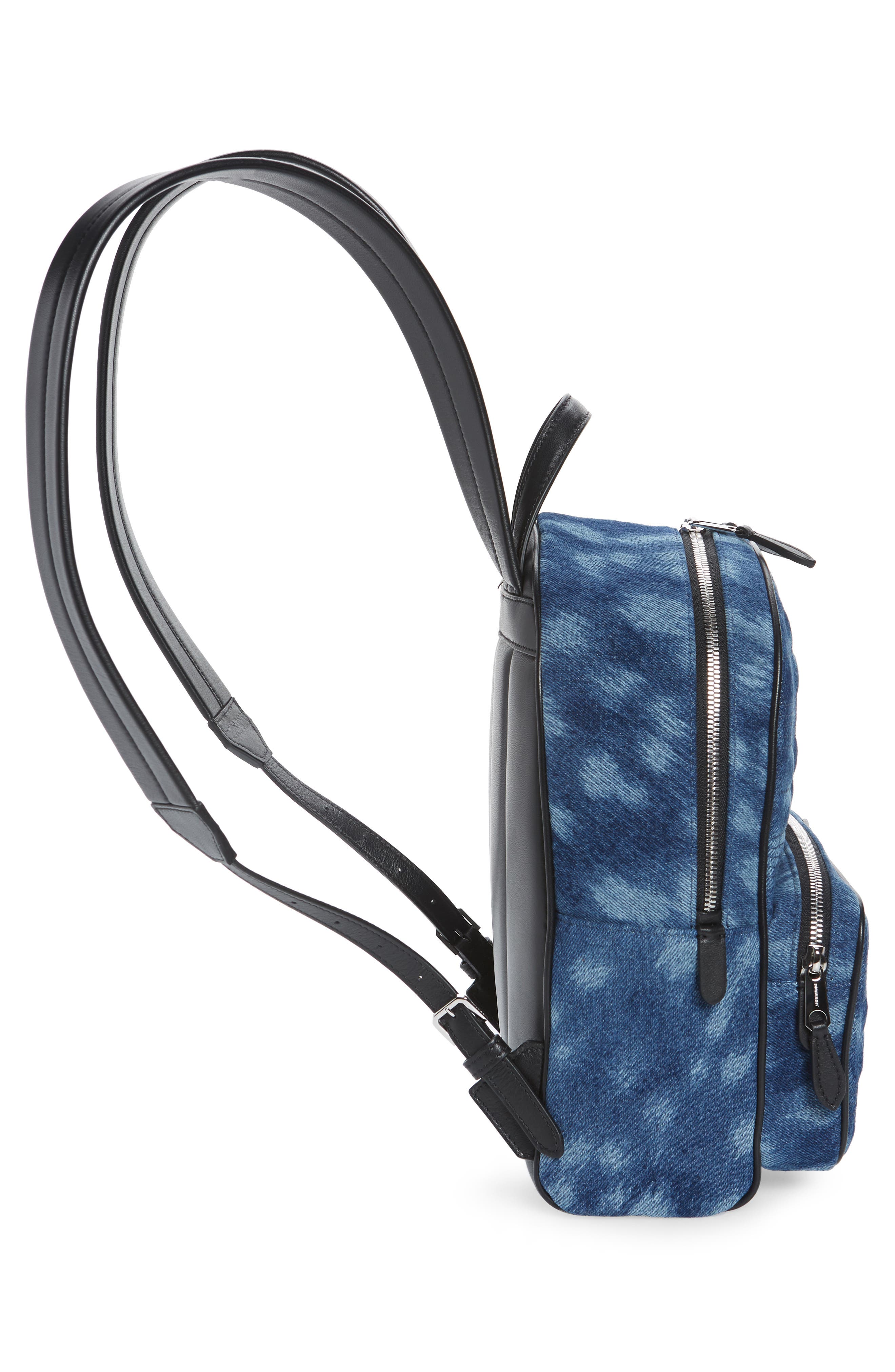 Burberry Quilted Check Bleached Deer Denim Backpack, Alternate, color, 