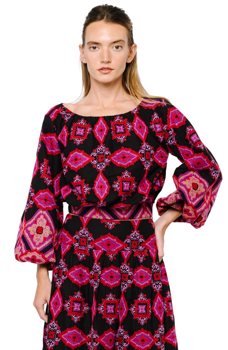 CIEBON Marbel Cotton Top, Alternate, color, Magenta Multi