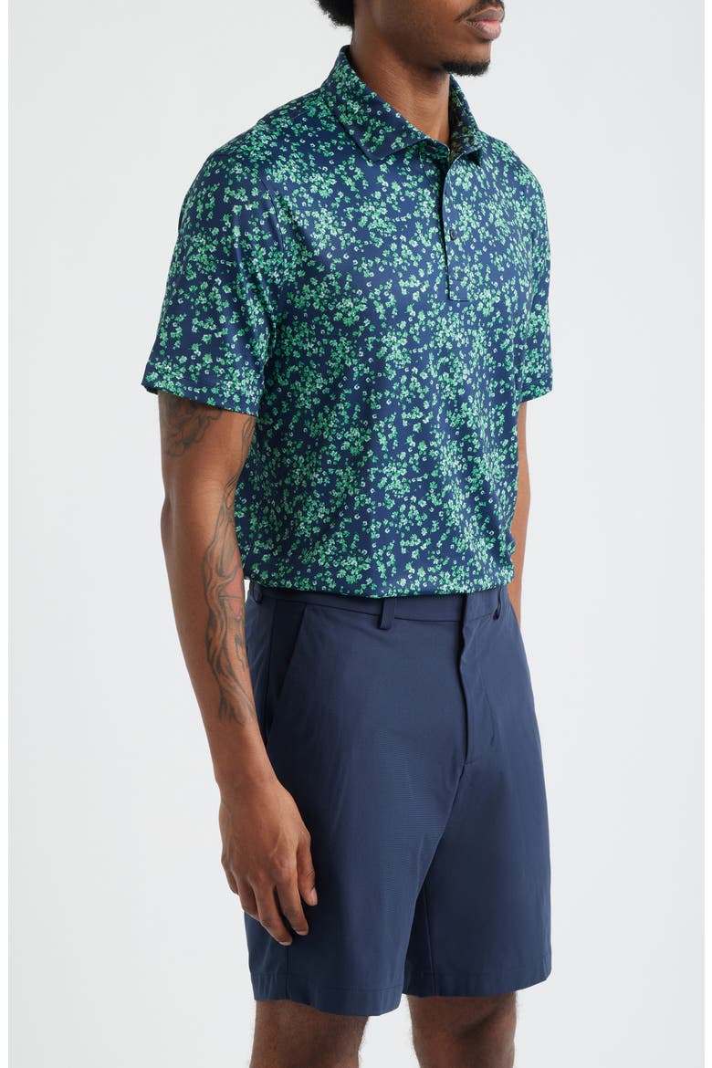 Ditsy Floral Tech Jersey Golf Polo, Alternate, color, CLOVER