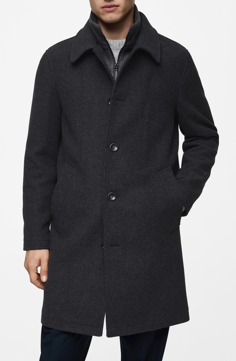 MANGO Wool Blend with Removable Courduroy Bib, Main, color,