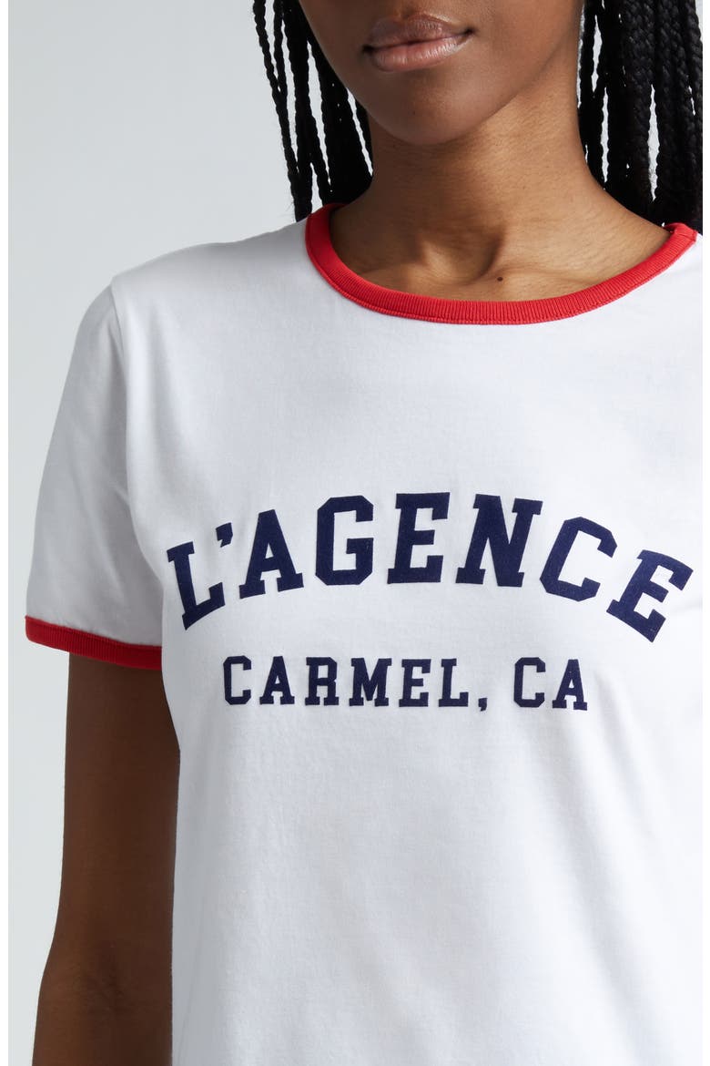 Tommie Supima® Cotton Ringer T-Shirt, Alternate, color, WHITERED