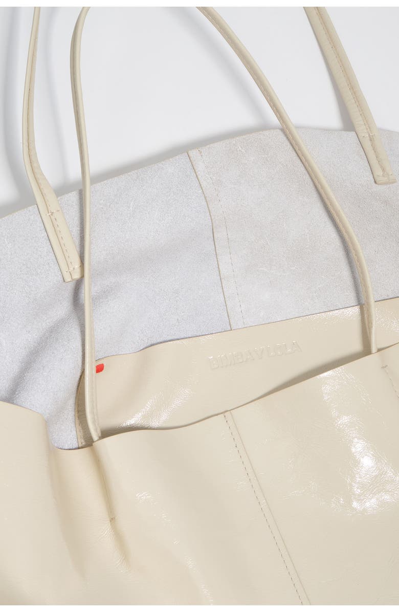 Bimba y Lola Leather Maxi Shopper Bag SS26, Alternate, color, Ivory