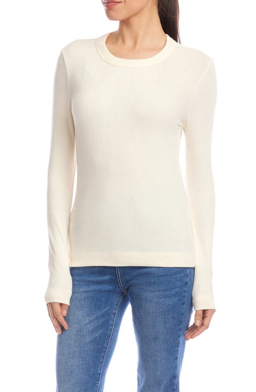 Karen Kane Long Sleeve Rib Top In Gray