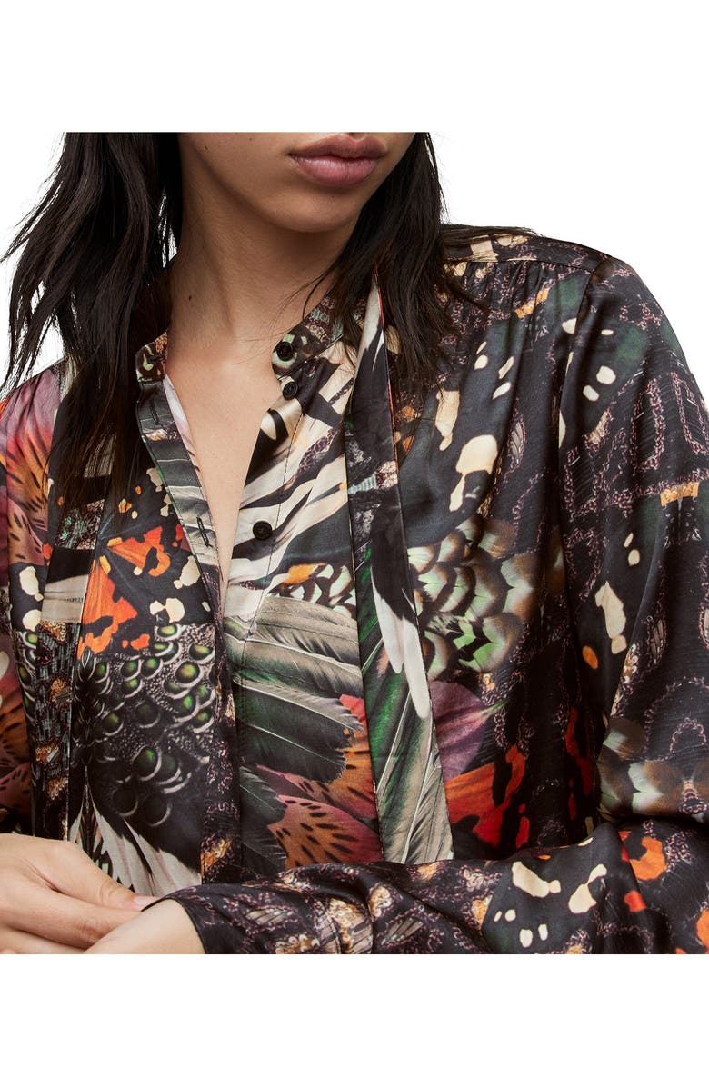 AllSaints Toni Gene Long Sleeve Blouse, Alternate, color, Jewel Green