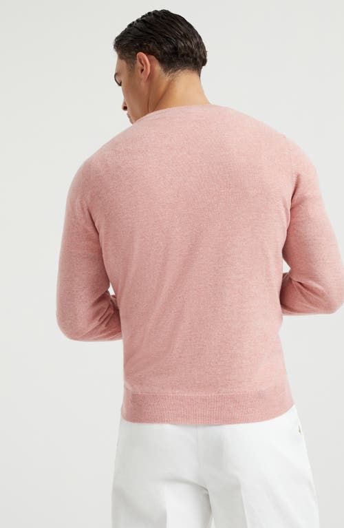 Brunello Cucinelli Pink Crewneck Sweater In Pink Grapefruit
