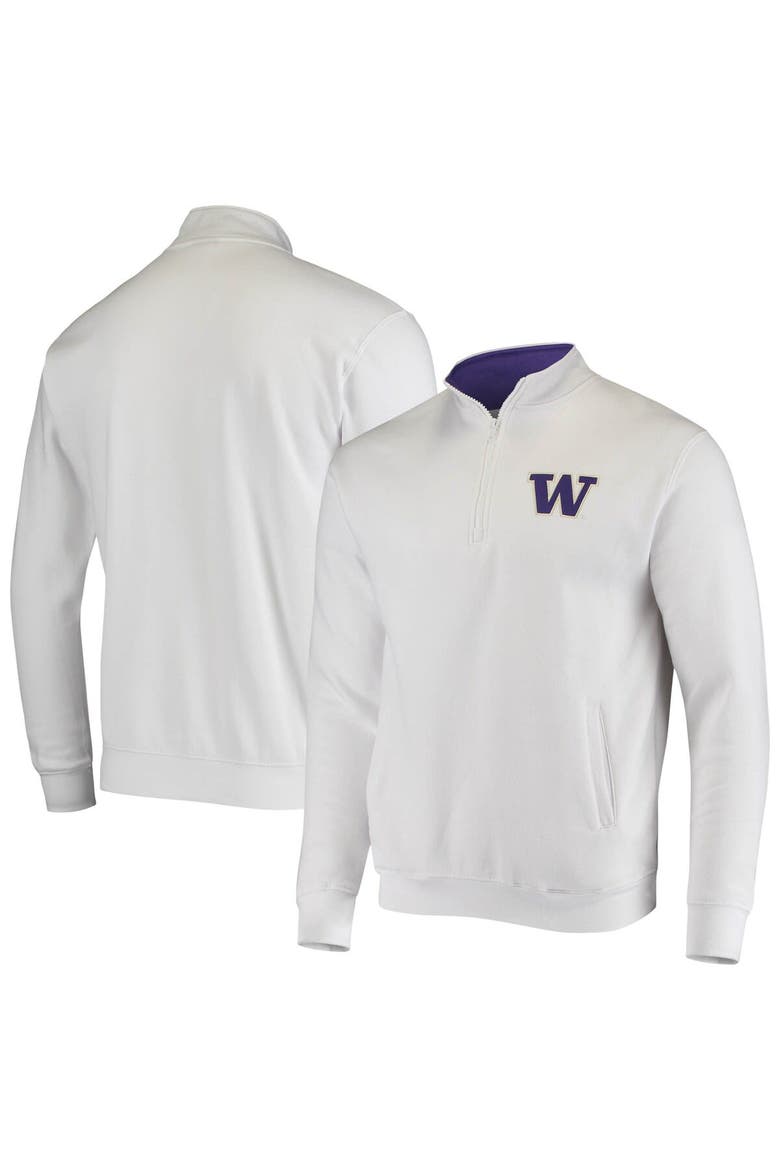 Men's Colosseum White Washington Huskies Tortugas Logo Quarter-Zip Jacket, Main, color, White