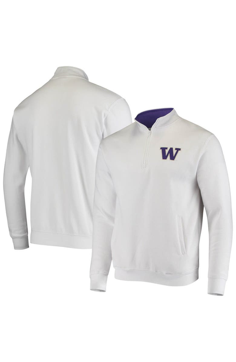 COLOSSEUM Men's Colosseum White Washington Huskies Tortugas Logo Quarter-Zip Jacket, Main, color, White
