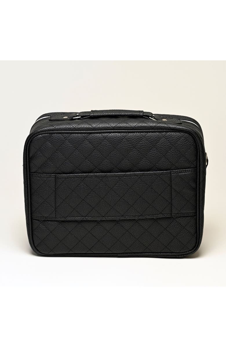 Ilios Lighting Deluxe Quilted Faux Leather Spacious Travel Makeup Case, Alternate, color, Black