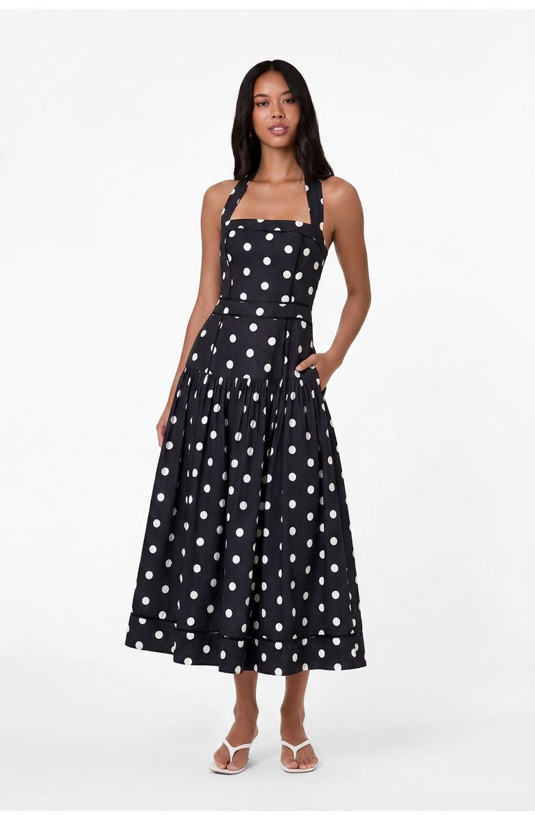 NICHOLAS Vivianne Dress, Alternate, color, Black White Polka Dot