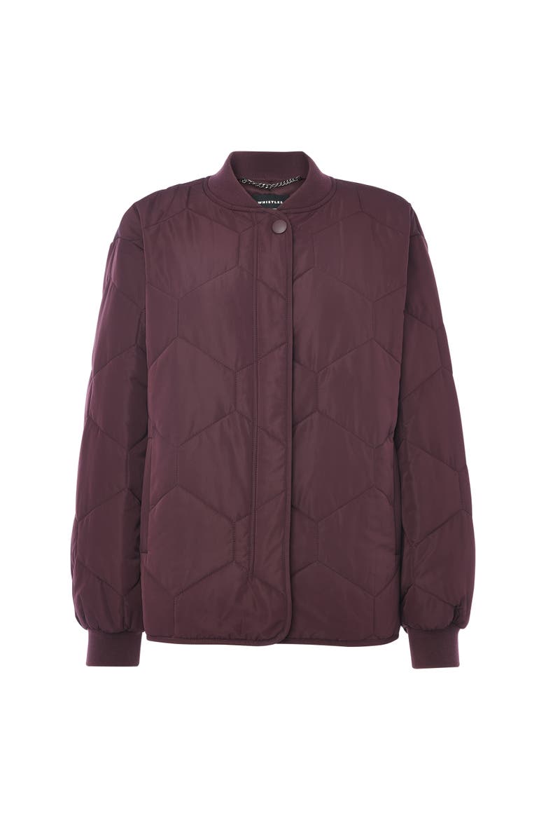 Ida Quilted Coat, Alternate, color, Burgundy