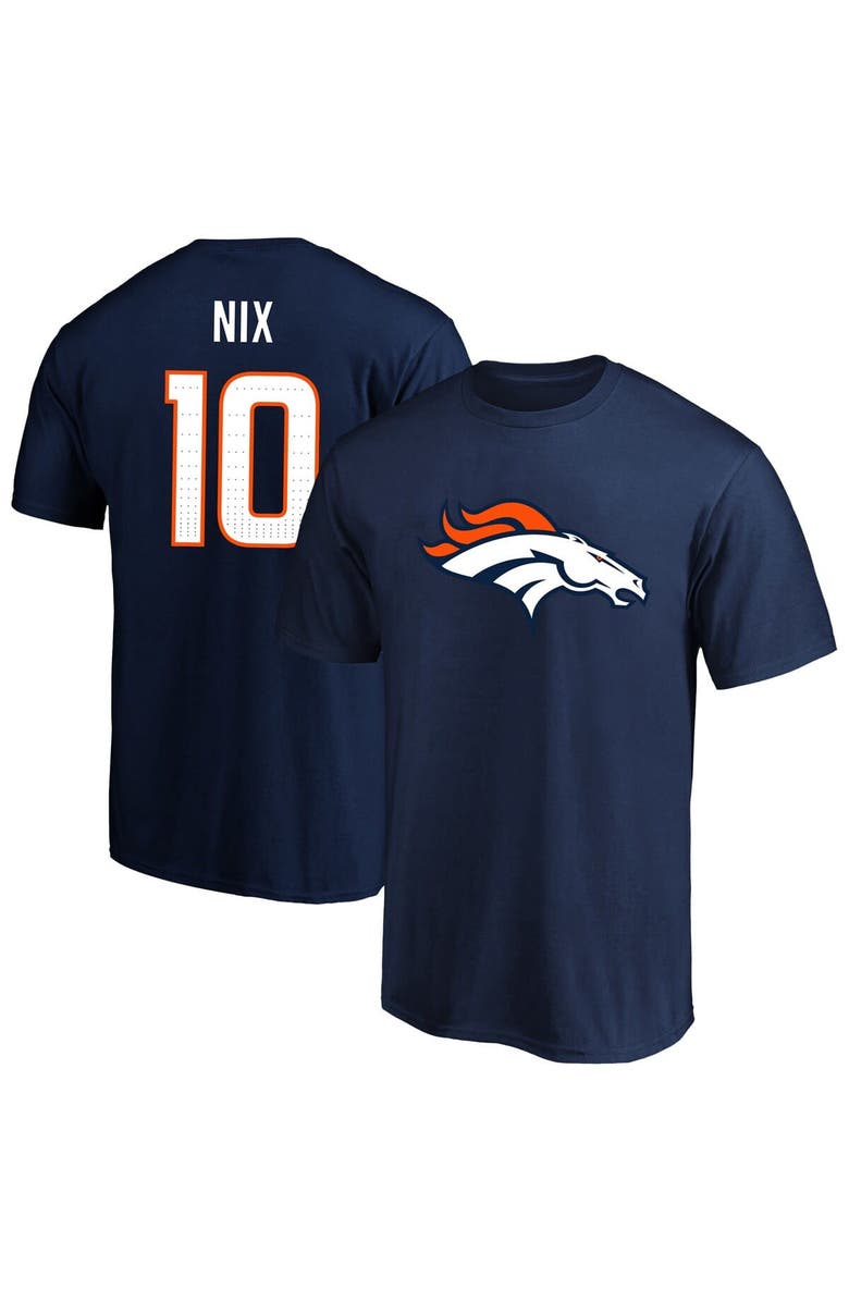 FANATICS Men's Fanatics Bo Nix Navy Denver Broncos Big & Tall Player Name & Number T-Shirt, Main, color, Navy