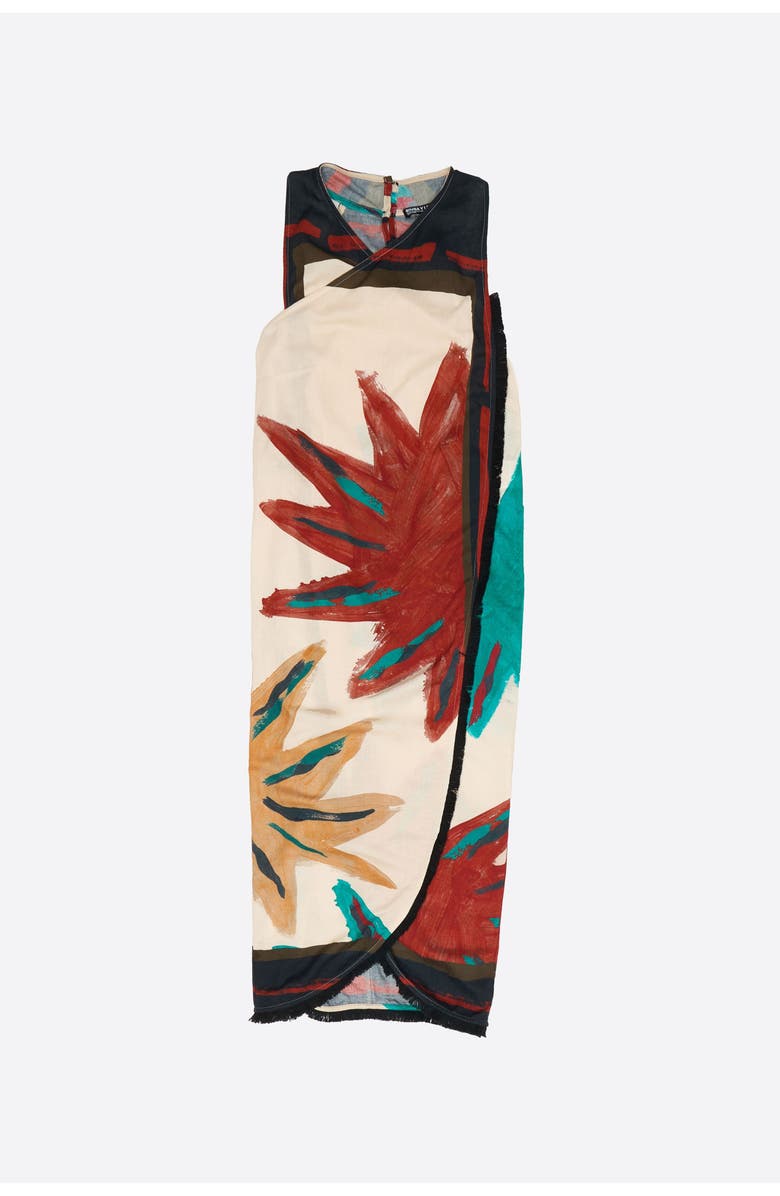 Bimba y Lola Positional Sun Fringed Midi Wrap Dress, Alternate, color, Sun Positional
